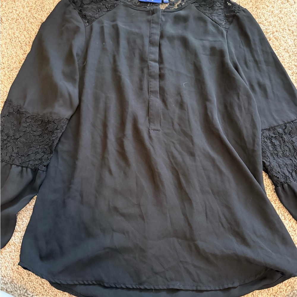 Apt. 9 Black Lace Accent Blouse